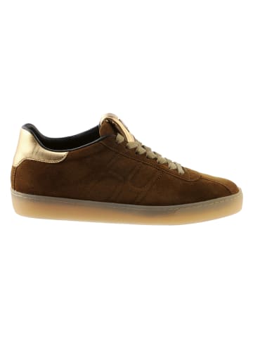 Leder-Sneakers in Braun