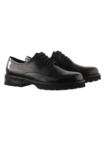 Leder-Schnürschuhe "Rocky" in Schwarz
