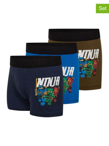 3-delige set: boxershorts donkerblauw/blauw/bruin