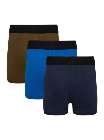 3-delige set: boxershorts donkerblauw/blauw/bruin