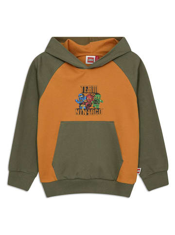 Hoodie groen/oranje