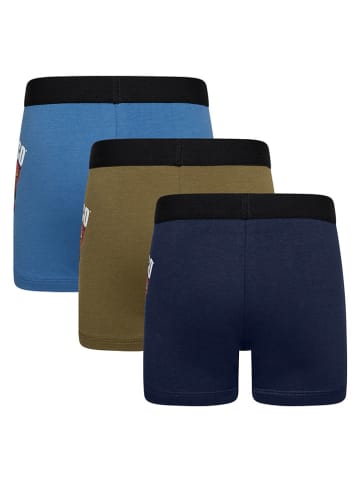 3er-Set: Boxershorts in Dunkelblau/ Khaki/ Blau