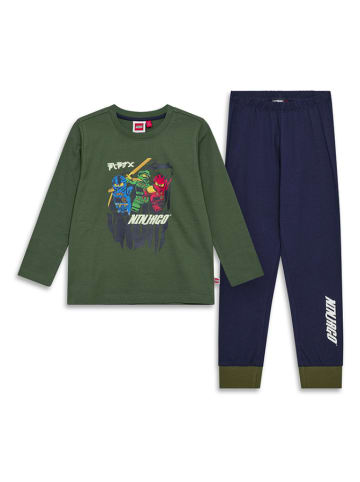 Pyjama "Aiko 600" in Grün/ Dunkelblau