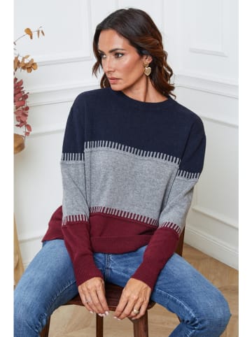Sweter "Lurica" w kolorze granatowo-bordowym