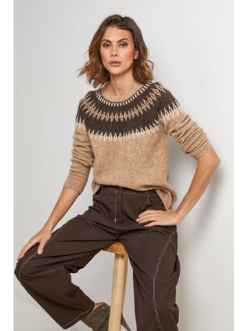 Sweter "Sahara" w kolorze czarno-karmelowym