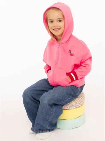 Sweatjacke "Très Bien" in Pink