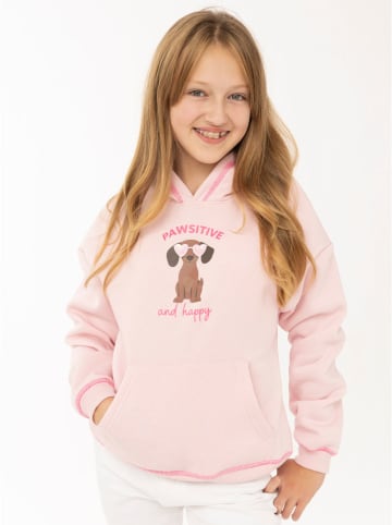 Hoodie "Pawsitive" in Rosa