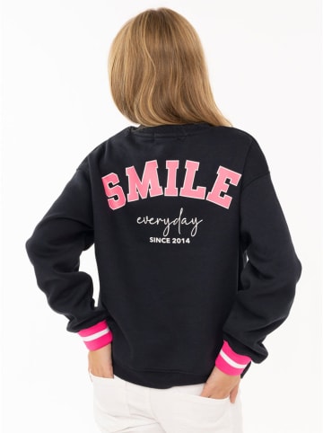 Zwillingsherz Sweatshirt "SMILE" in Dunkelblau