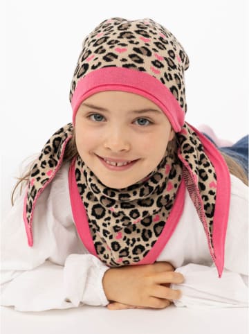 2tlg. Winteraccessoires-Set in Beige/ Pink