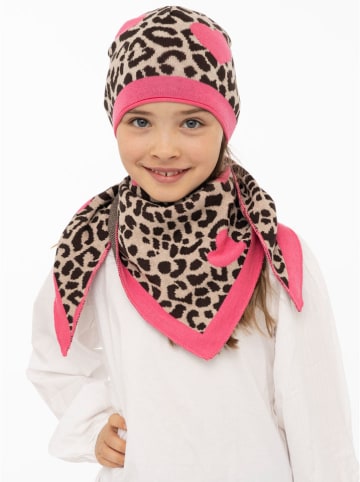 2tlg. Winteraccessoires-Set in Beige/ Pink