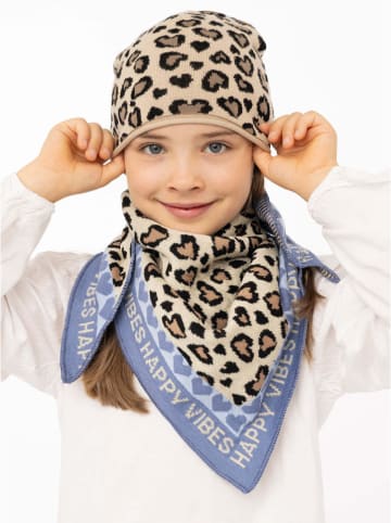 2tlg. Winteraccessoires-Set in Beige/ Hellblau
