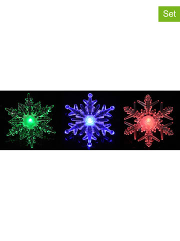 Dekoracyjne lampy LED (3 szt.) "Snowflake" w różnych kolorach - Ø 10 cm