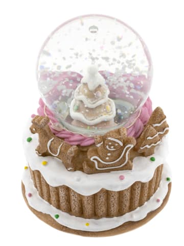 Led-sneeuwbol lichtbruin - (H)11,2 x Ø 9 cm