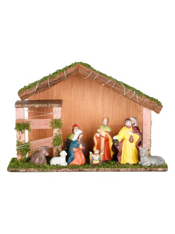 Dekoracyjna stajenka LED z akcesoriami ze wzorem - 30 x 20 x 10 cm