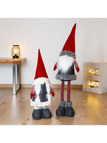 Dekofigur ''Christmas Gnome'' in Rot/ Grau - (L)100 cm (Überraschungsprodukt)