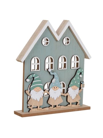 Dekofigur "Houses & Gnomes" in Hellblau - (B)25 x (H)28 cm