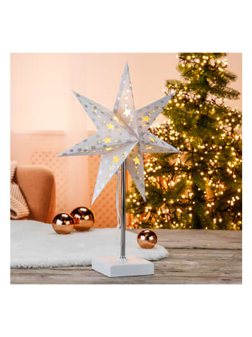 Dekoracyjna lampa LED "Shining Paper Star" w kolorze ciepłej bieli - 35 x 35 cm