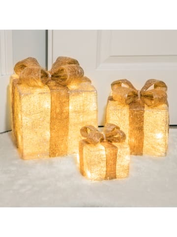 LED-Dekoleuchten "Giftbox" in Warmweiß - 3 Stück