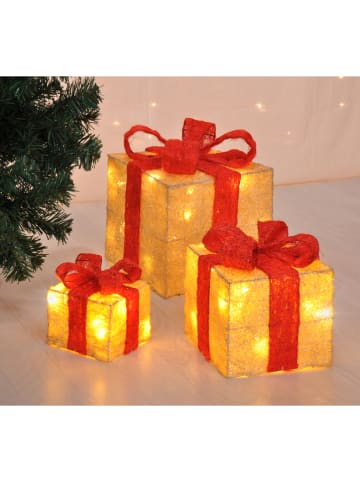 LED-Dekoleuchten "Giftbox" in Warmweiß - 3 Stück