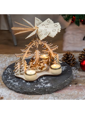 Weihnachtspyramide in Natur - (B)22 x (H)20 x (T)19 cm