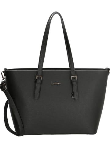 Shopper bag w kolorze czarnym - 41 x 27 x 14 cm