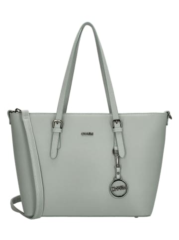 Shopper bag "Birmingham" w kolorze miętowym - 41 x 27 x 14 cm