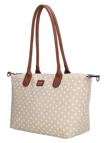 Shopper bag "Buckingham" w kolorze beżowym - 42 x 25 x 15 cm