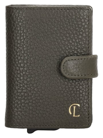Leder-Geldbörse in Khaki - (B)7 x (H)10 x (T)1,5 cm
