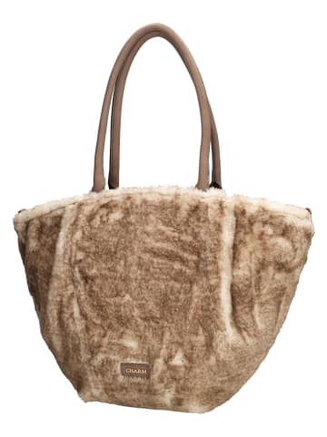 Shopper bag w kolorze beżowym - 47 x 30 x 11 cm