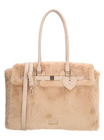 Shopper bag w kolorze beżowym - 41 x 31 x 10 cm