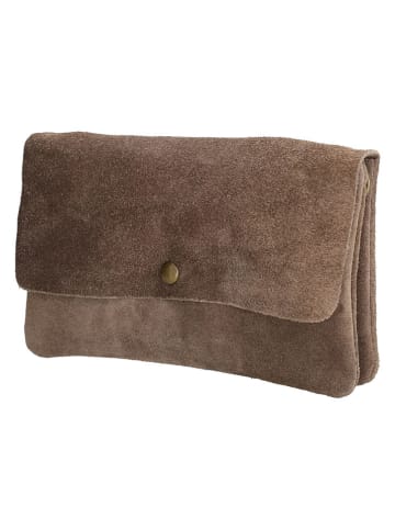 Leder-Umhängetasche in Taupe - (B)19 x (H)12 x (T)3 cm