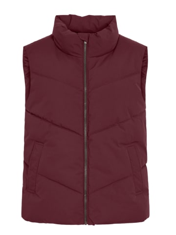 Doorgestikte bodywarmer bordeaux