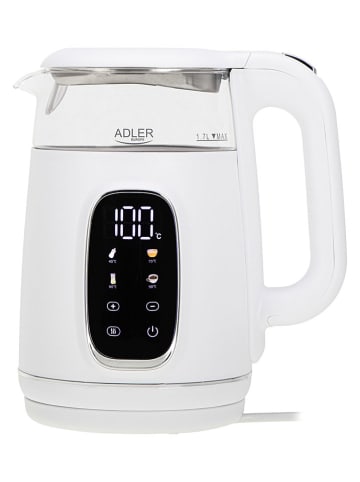 Czajnik "AD 1305" w kolorze srebrno-białym - 1,7 l