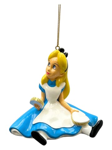 Ozdoba choinkowa "Alice Sitting" w kolorze błękitno-białym - wys. 9 cm