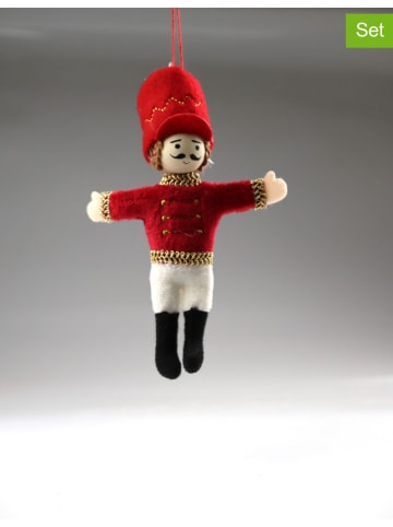 Ozdoby choinkowe (2 szt.) "Guard" w kolorze czerwonym - wys. 13 x Ø 7 cm