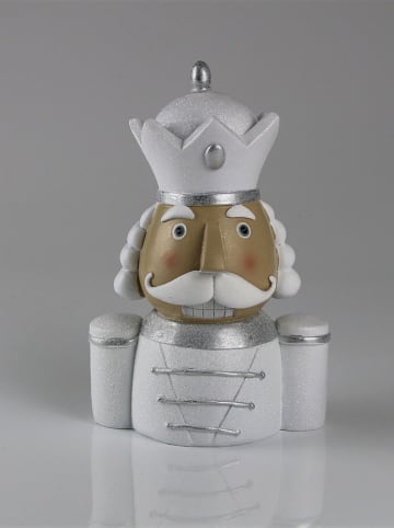 Figurka dekoracyjna "Nutcracker" w kolorze białym - 15 x 23 cm