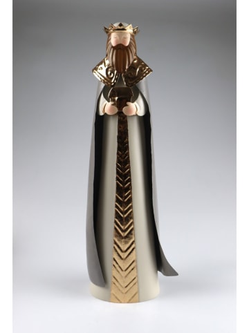 Decoratief figuur "Heiliger König" beige - (B)15 x (H)47 cm