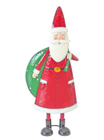 Figurka dekoracyjna "Santa" w kolorze czerwonym - 30 x 71 cm