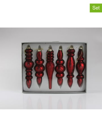 Ozdoby choinkowe (6 szt.) "Cones" w kolorze czerwonym - wys. 13 x Ø 3 cm
