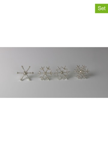 4er-Set. Kerzenstecker in Silber - Ø 4 cm