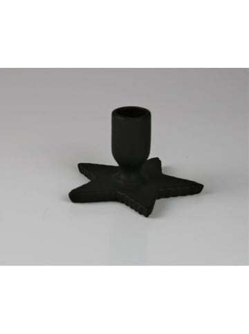 Kerzenhalter "Stern" in Schwarz - (H)11 x Ø 7 cm