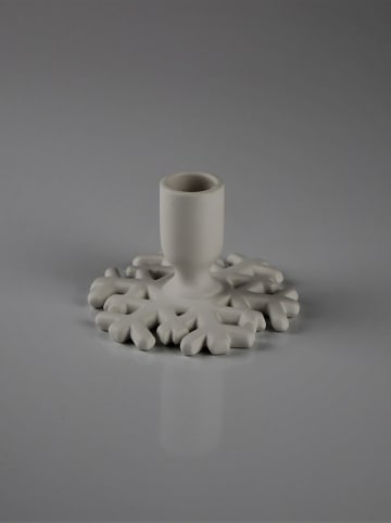 Świecznik "Snowflake" w kolorze białym - wys. 10 x Ø 6 cm
