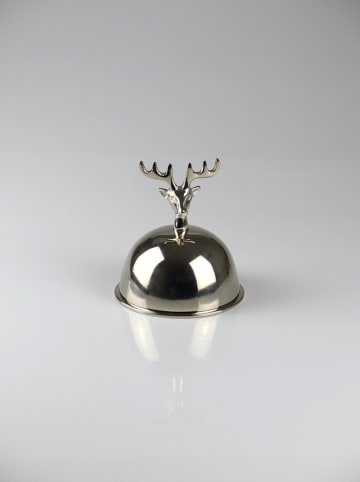 Maselniczka "Deer" w kolorze srebrnym - wys. 13 x Ø 12 cm