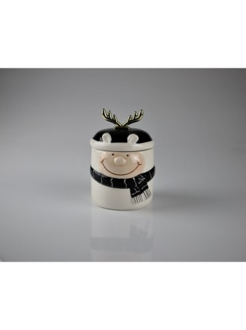 Vorratsdose "Elch" in Schwarz/ Weiß - (H)14 x Ø 9 cm