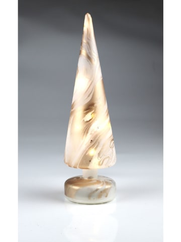 LED-Dekoleuchte "Baum" in Weiß/ Gold - (H)41 x Ø 9 cm