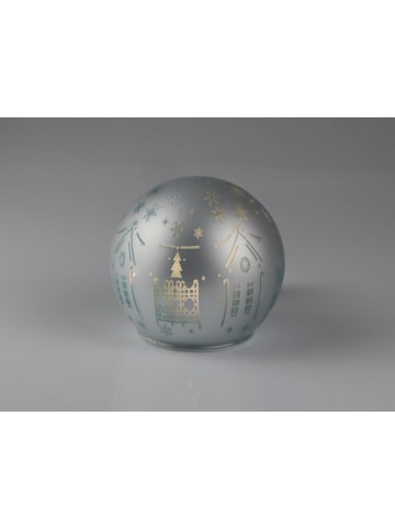 Kula LED "City" w kolorze srebrnym - Ø 15 cm