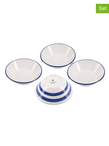 Miski (4 szt.) w kolorze biało-niebieskim - 500 ml