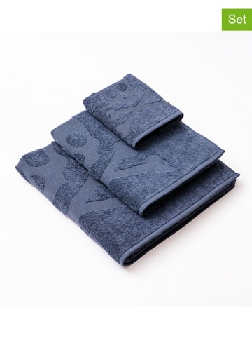 3-delige handdoekenset  blauw