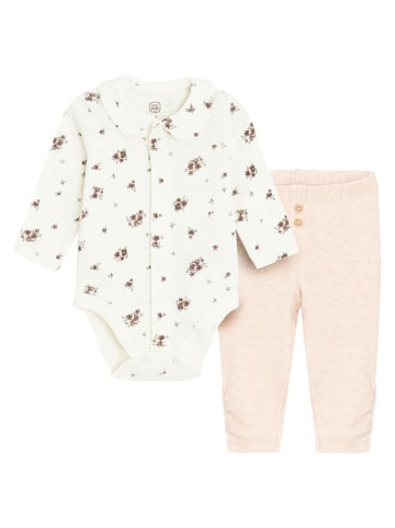 2-delige outfit crème/lichtroze