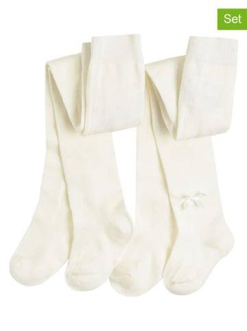2er-Set: Strumpfhosen in Creme